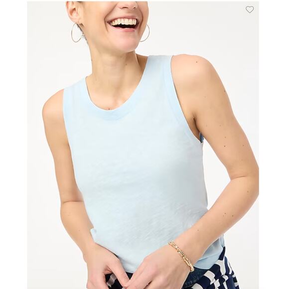 NWT J. Crew Women's Light Blue Breeze Girlfriend Tank Top - Picture 4 of 10